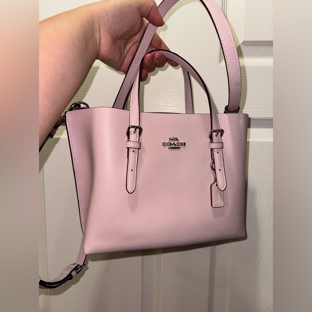 Coach Mollie Tote 25 in the Silver/Ice Pink color
